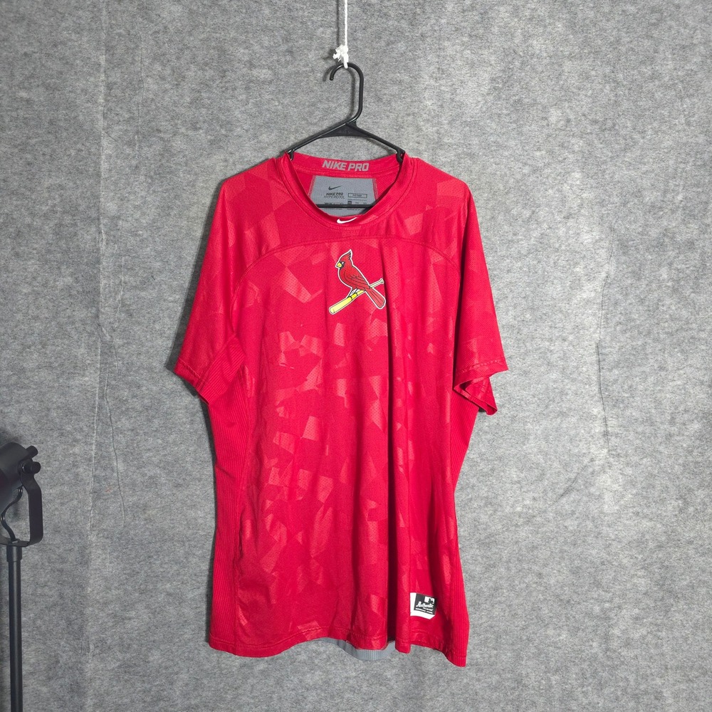Nike St. Louis Cardinals Mens XXL Red MLB Hypercool Pro Fitted Training Shirt